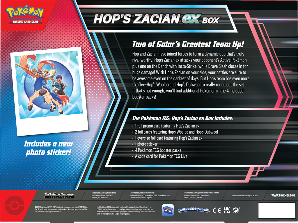 Pokémon - Hop's Zacain EX Box